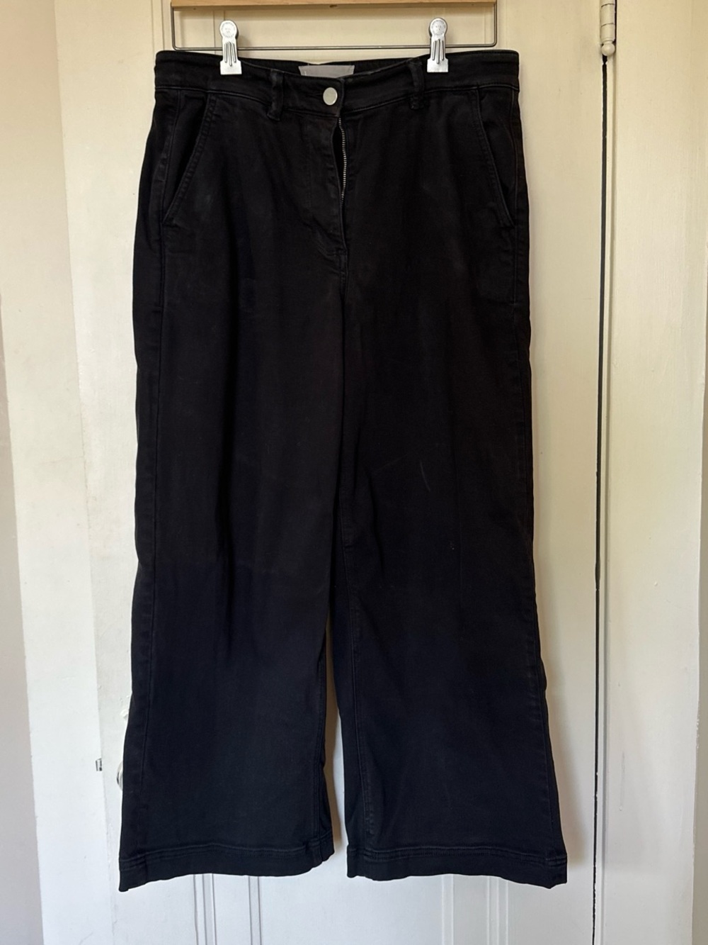 Everlane black high rise wide leg jeans